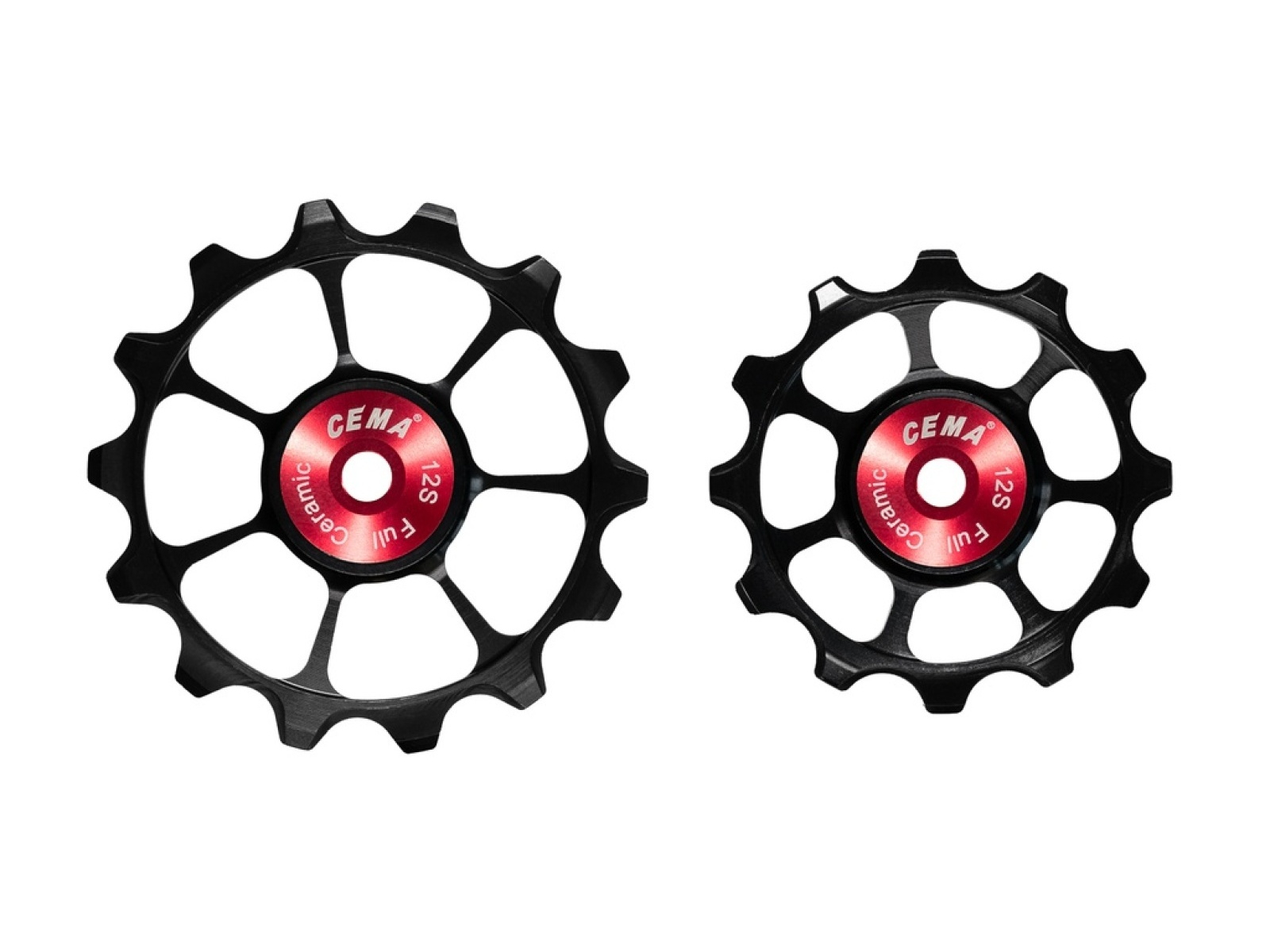 CEMA käiguvahetaja rullikud 12-14T, Full Ceramic, Shimano Dura-Ace 12k, must-punane